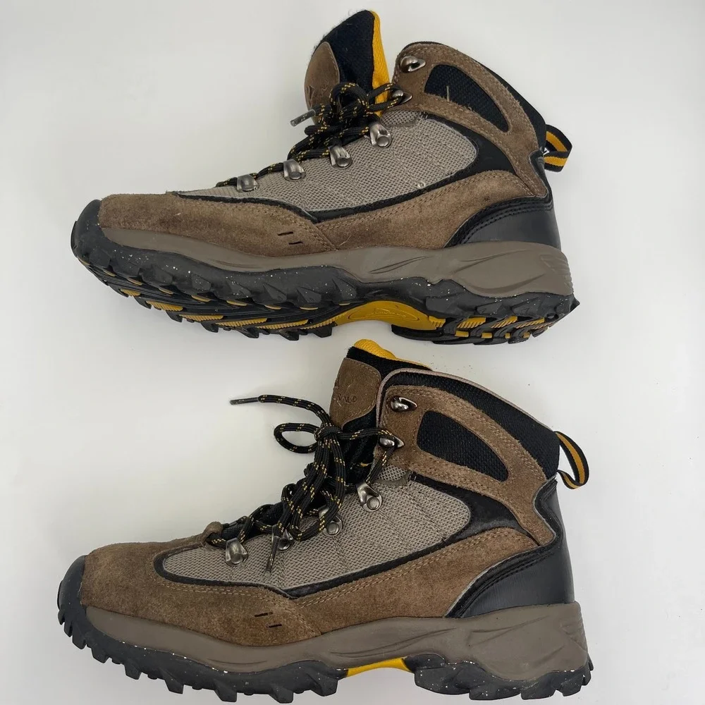 Ozark Trail Shoes Men's Size‎ US 9 Brown Black Gray Leather Lace-Up Hiking Boots